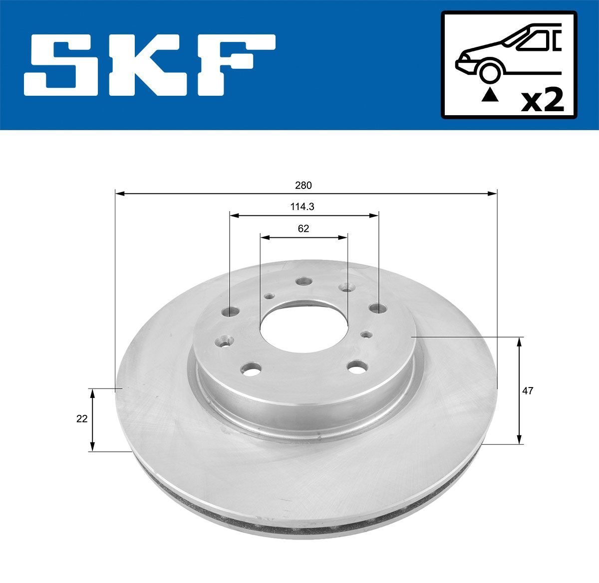Stabdžių diskas SKF VKBD 80100 V2