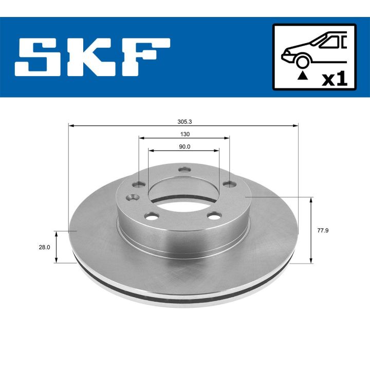 Stabdžių diskas SKF VKBD 80109 V1