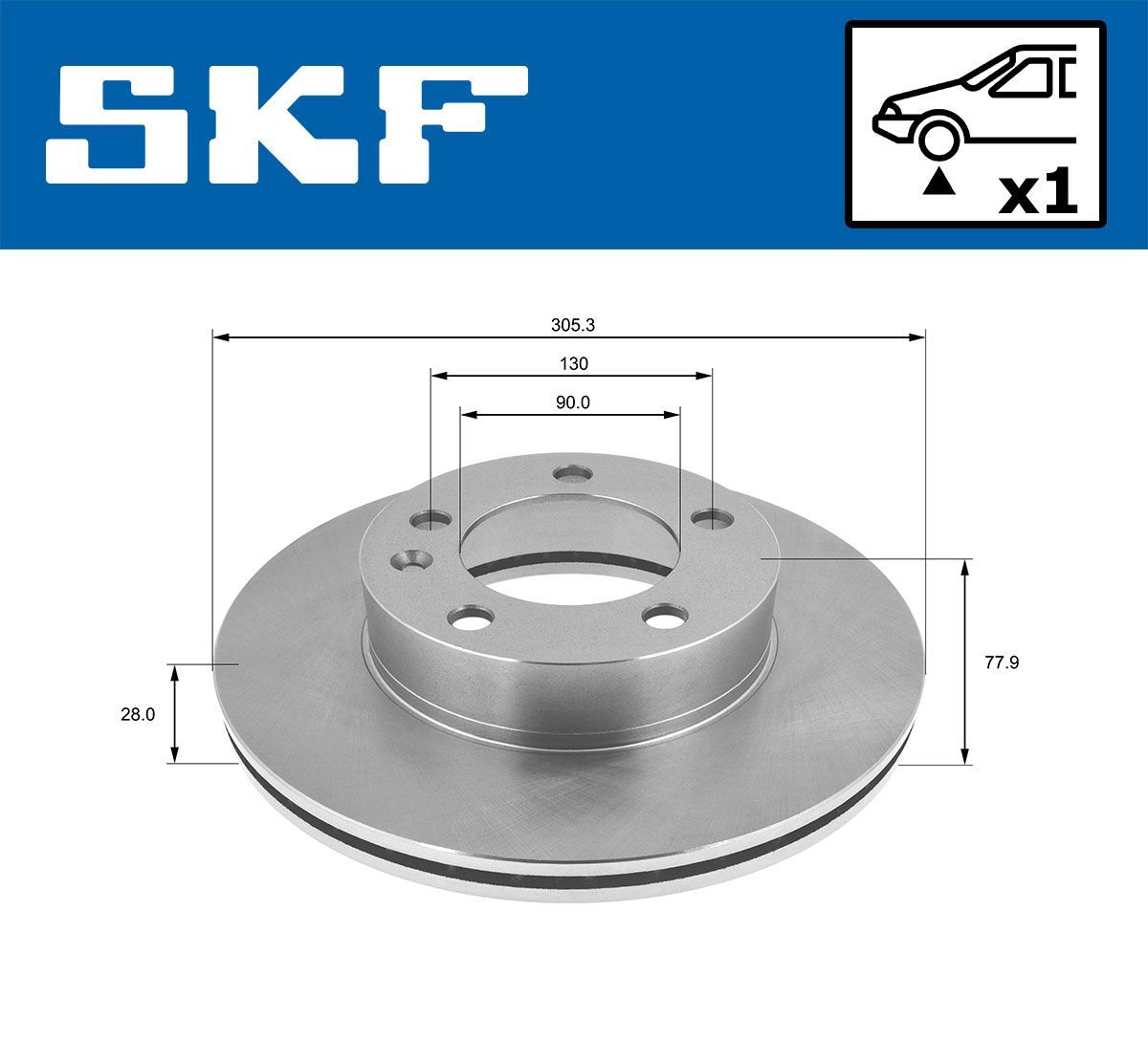 Stabdžių diskas SKF VKBD 80109 V1