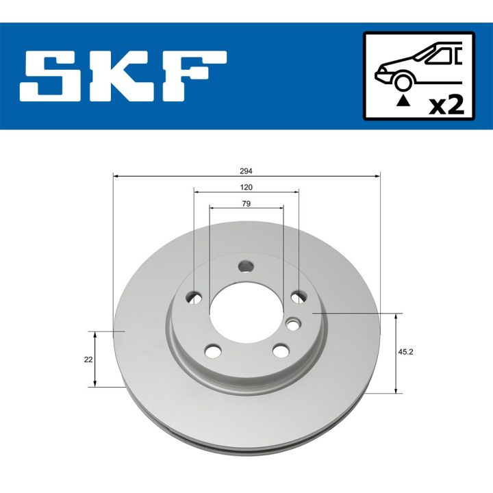 Stabdžių diskas SKF VKBD 80117 V2