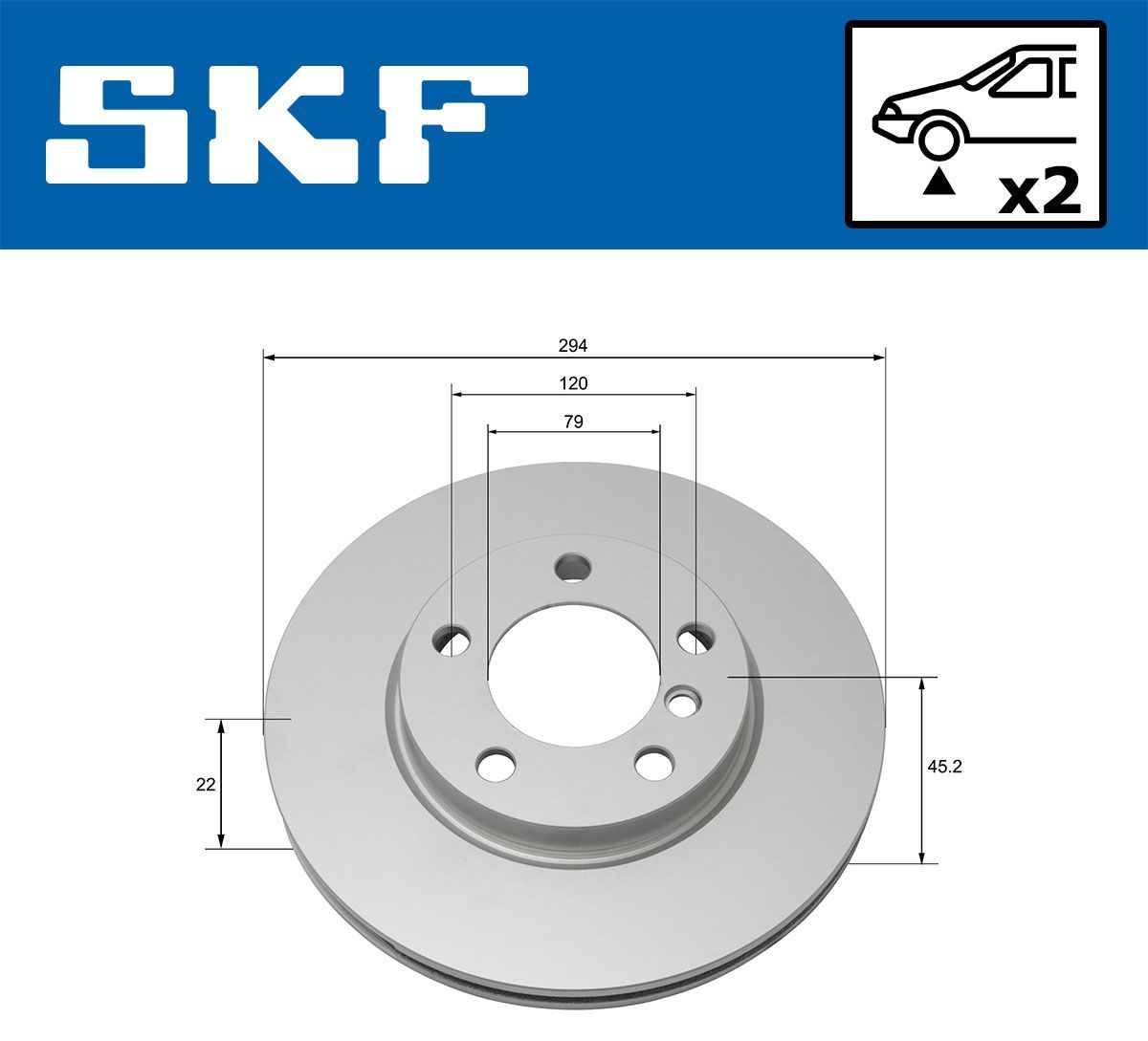 Stabdžių diskas SKF VKBD 80117 V2