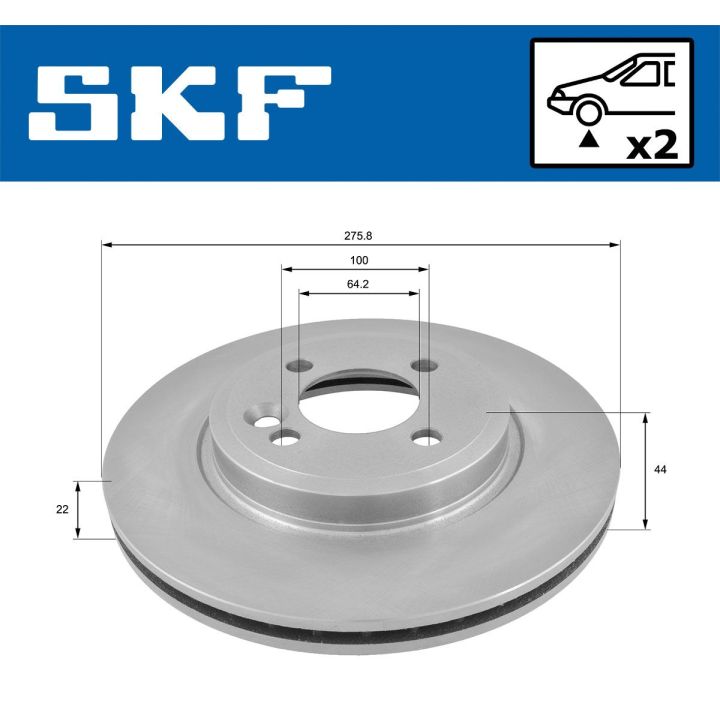 Stabdžių diskas SKF VKBD 80130 V2