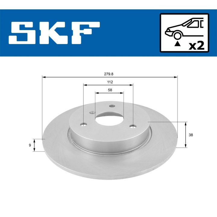 Stabdžių diskas SKF VKBD 80142 S2