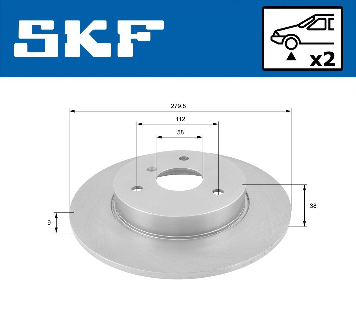 Stabdžių diskas SKF VKBD 80142 S2