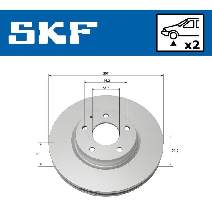 Stabdžių diskas SKF VKBD 80147 V2
