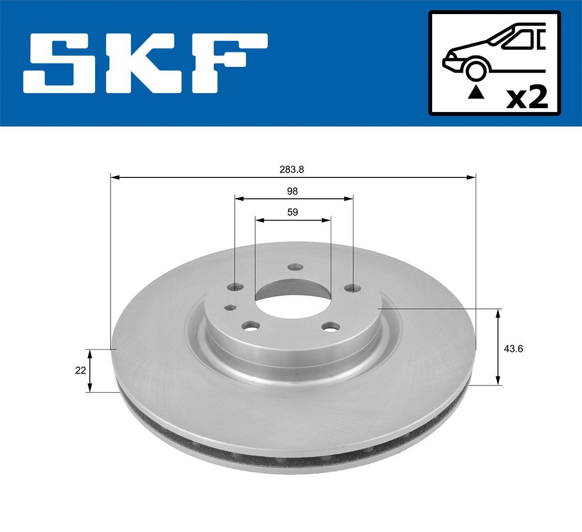 Stabdžių diskas SKF VKBD 80150 V2