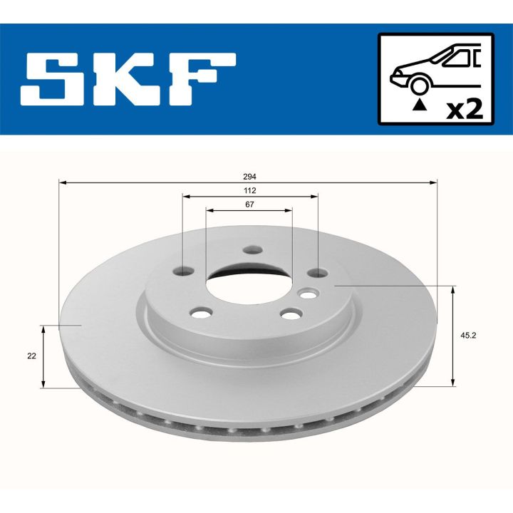 Stabdžių diskas SKF VKBD 80154 V2