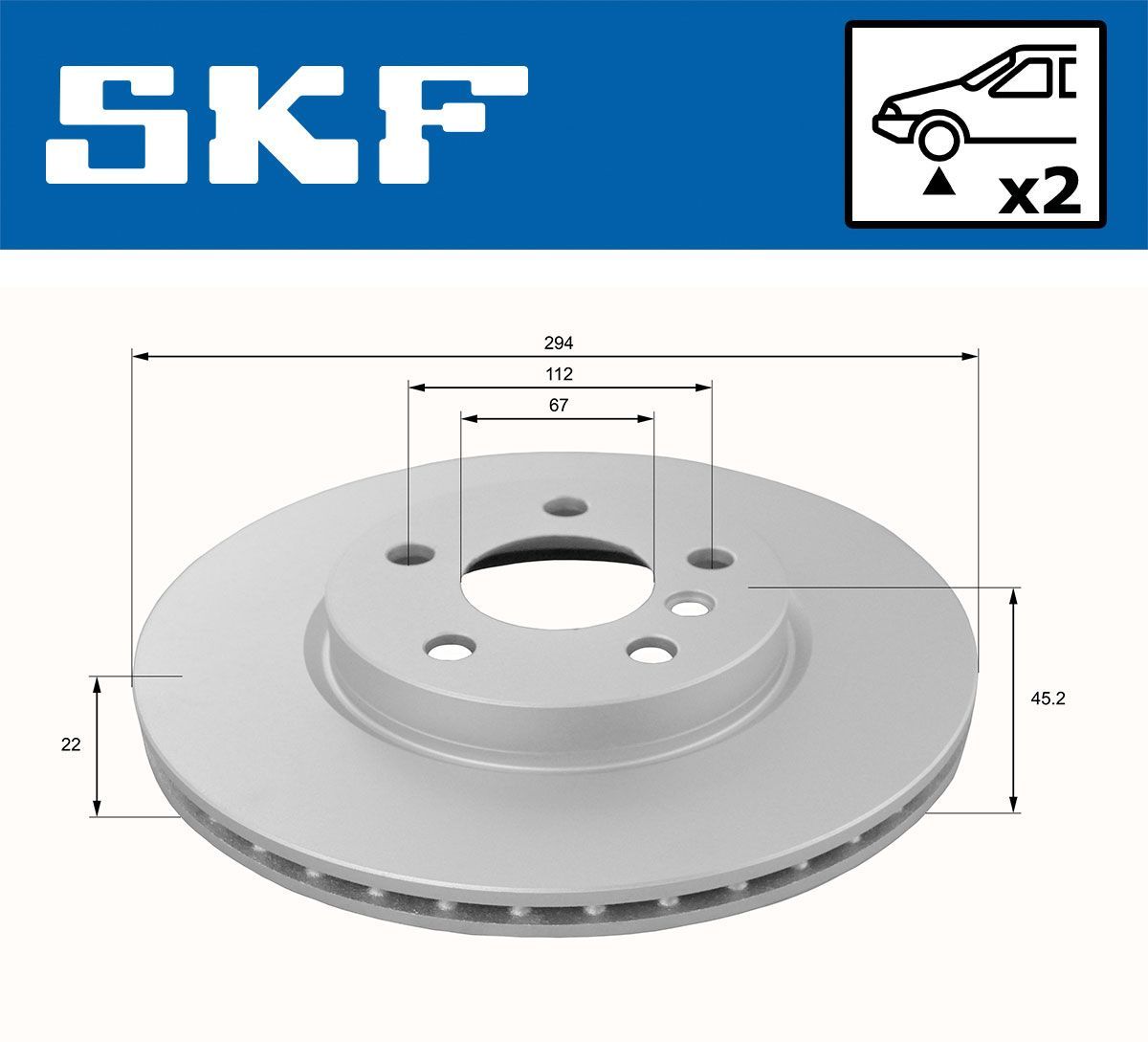 Stabdžių diskas SKF VKBD 80154 V2