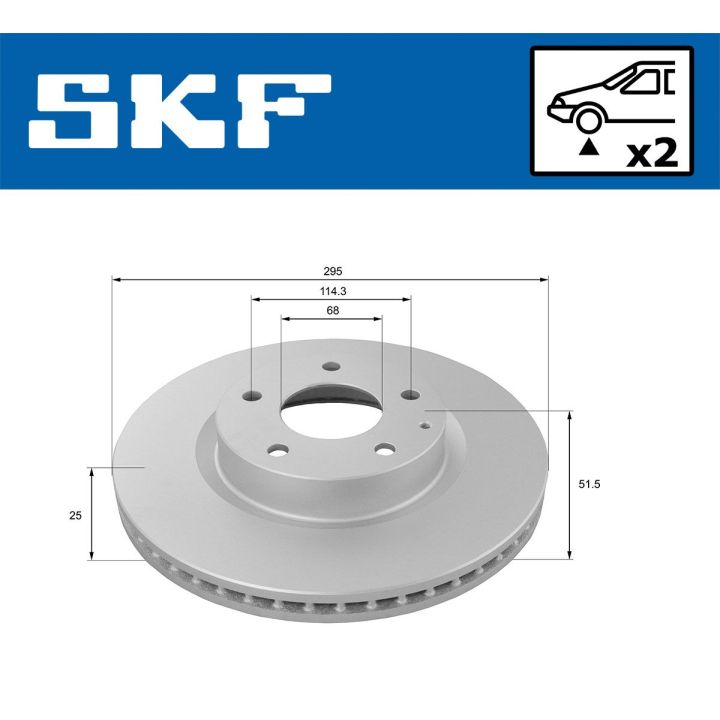 Stabdžių diskas SKF VKBD 80164 V2