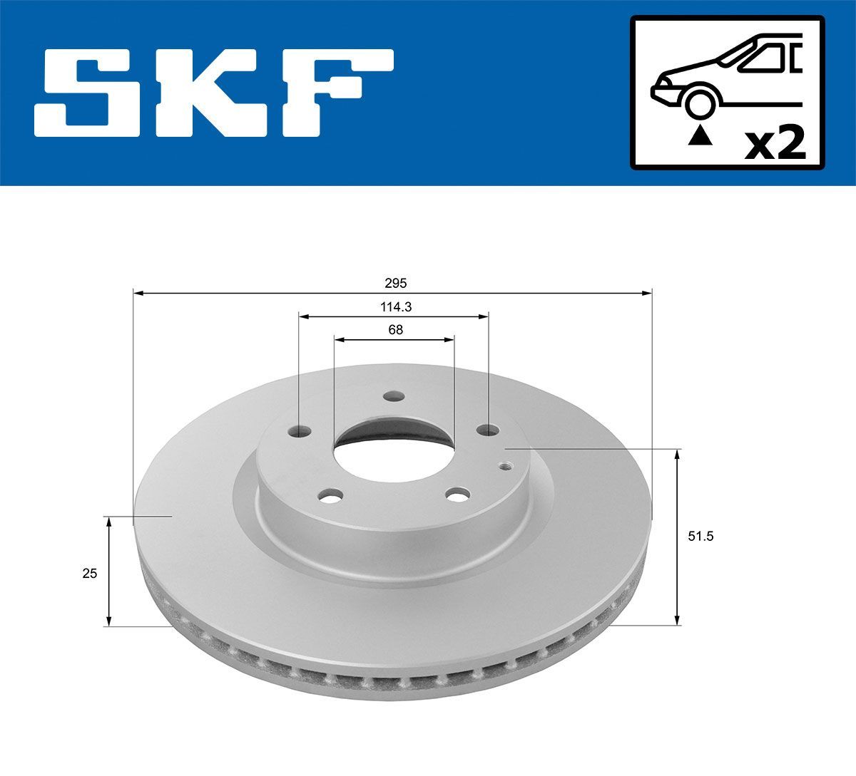 Stabdžių diskas SKF VKBD 80164 V2