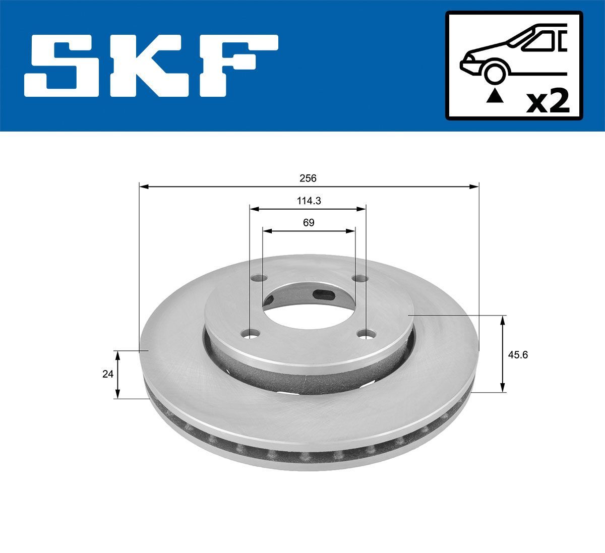 Stabdžių diskas SKF VKBD 80176 V2