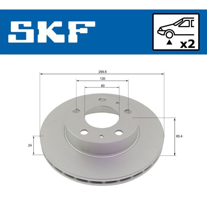 Stabdžių diskas SKF VKBD 80177 V2