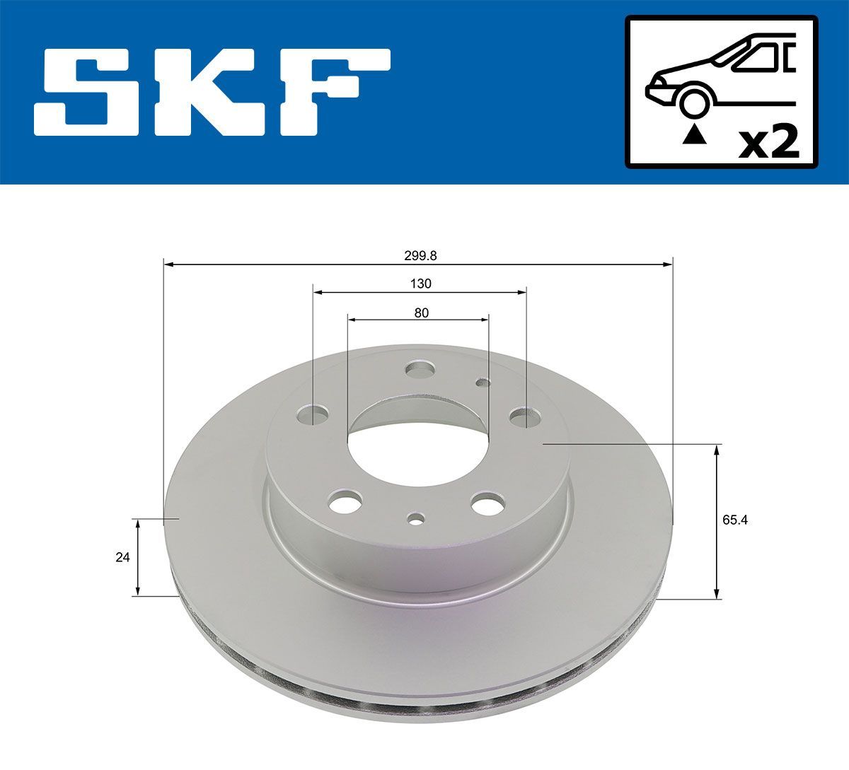 Stabdžių diskas SKF VKBD 80177 V2