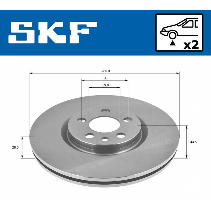 Stabdžių diskas SKF VKBD 80208 V2