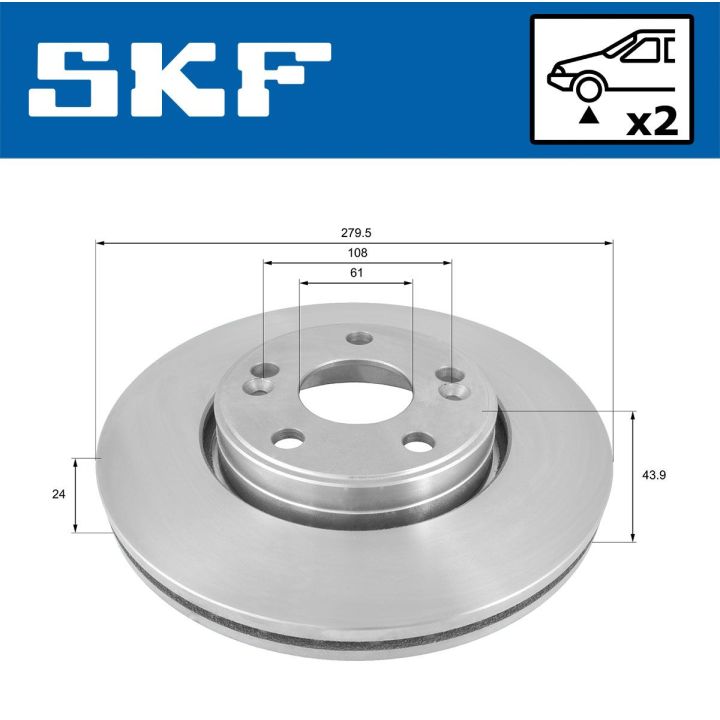 Stabdžių diskas SKF VKBD 80210 V2