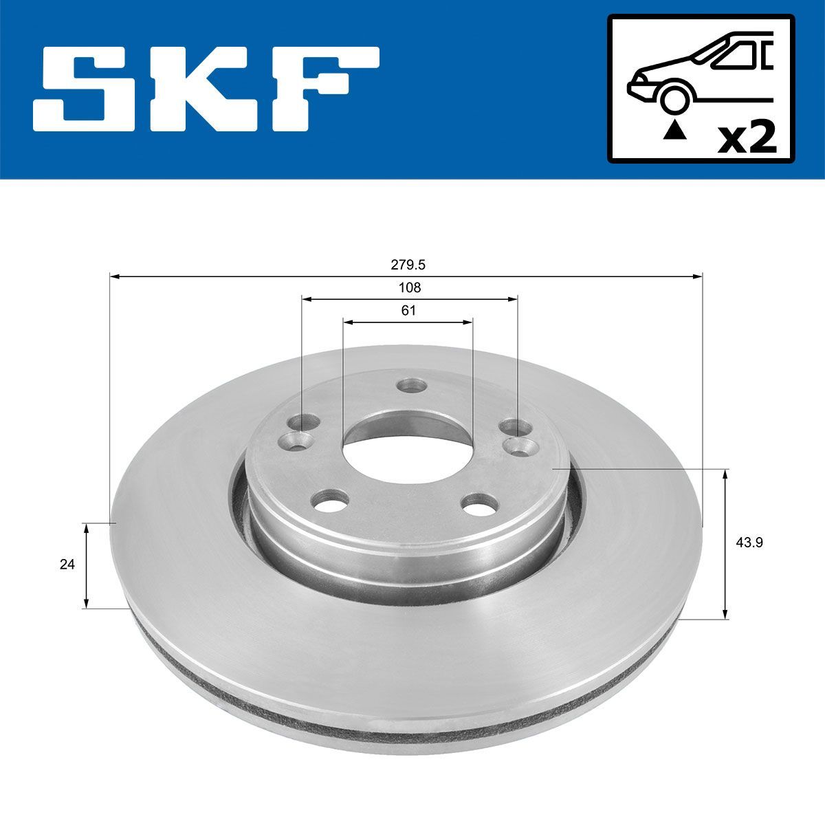 Stabdžių diskas SKF VKBD 80210 V2