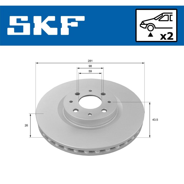 Stabdžių diskas SKF VKBD 80225 V2
