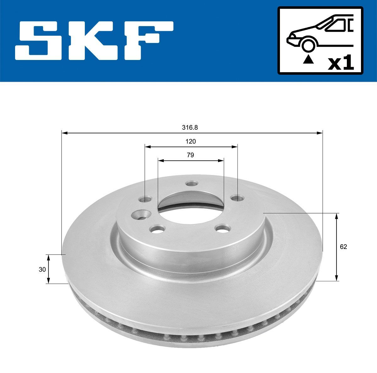 Stabdžių diskas SKF VKBD 80227 V1