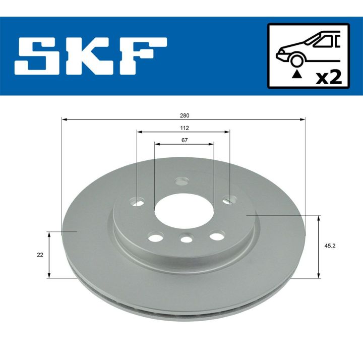 Stabdžių diskas SKF VKBD 80244 V2