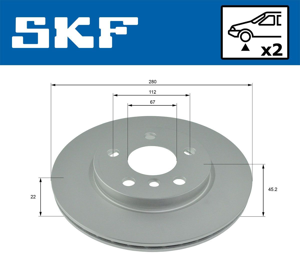 Stabdžių diskas SKF VKBD 80244 V2