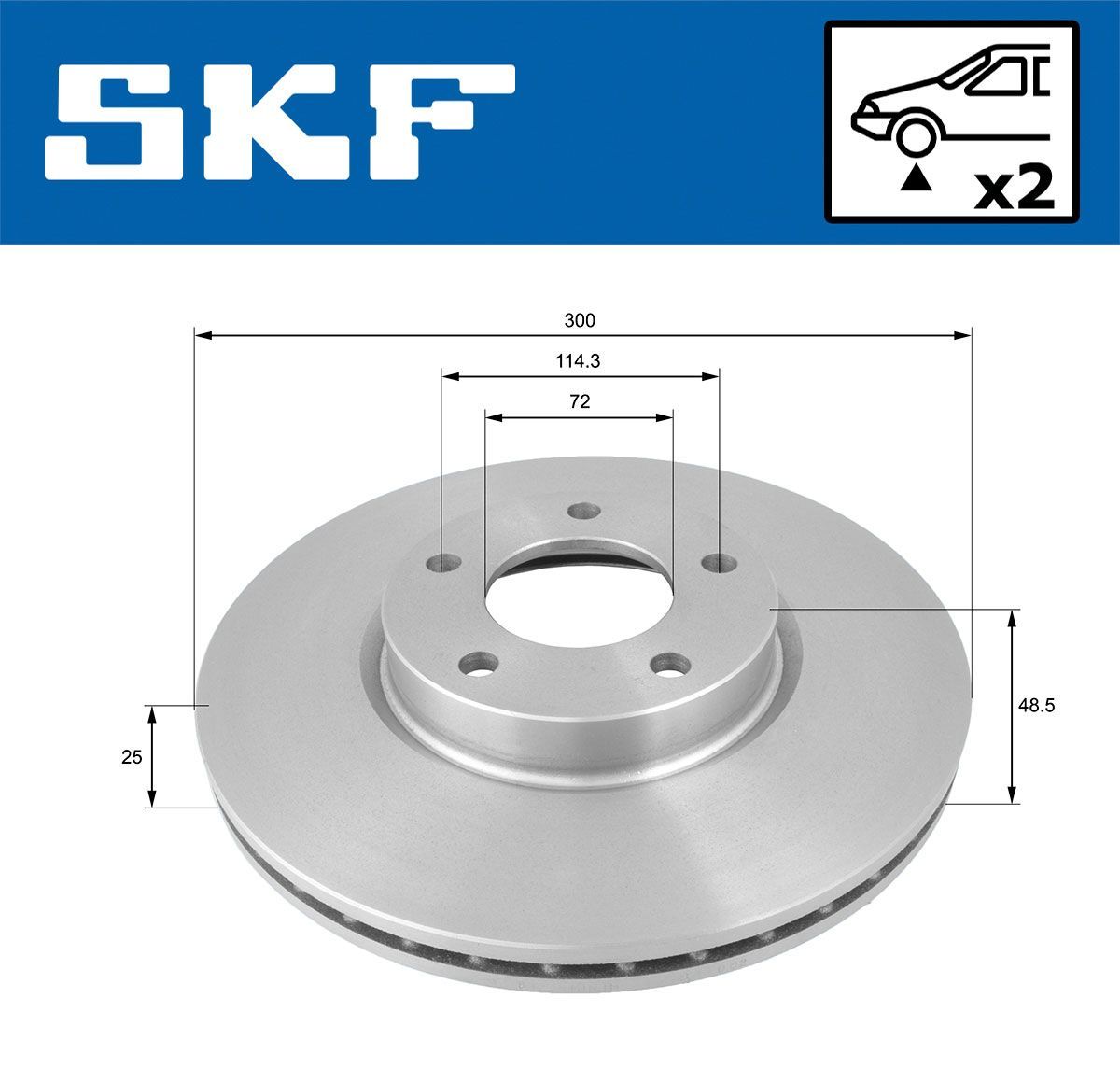 Stabdžių diskas SKF VKBD 80273 V2