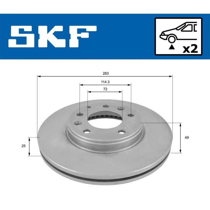 Stabdžių diskas SKF VKBD 80275 V2
