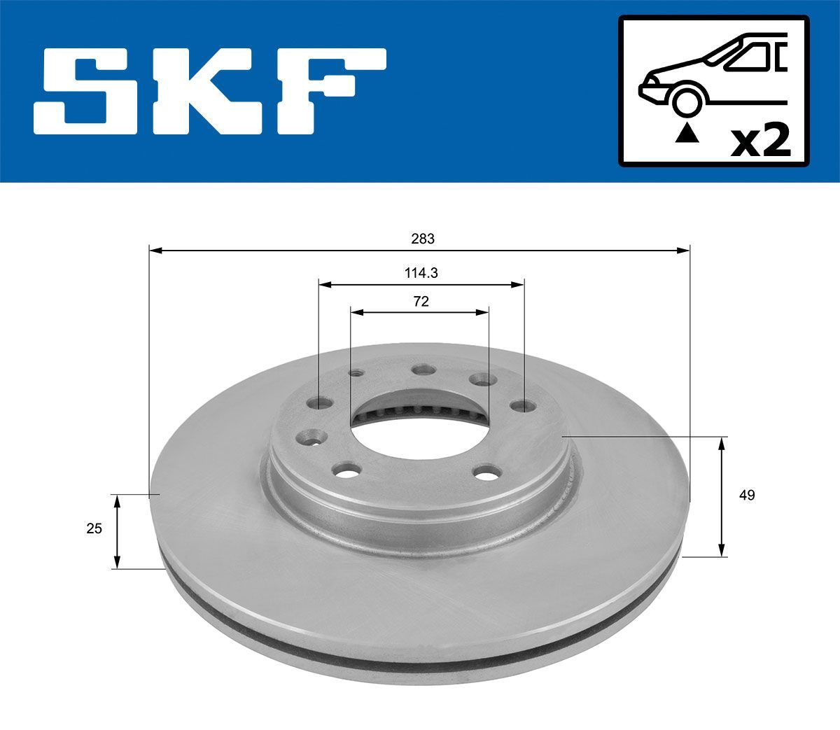 Stabdžių diskas SKF VKBD 80275 V2