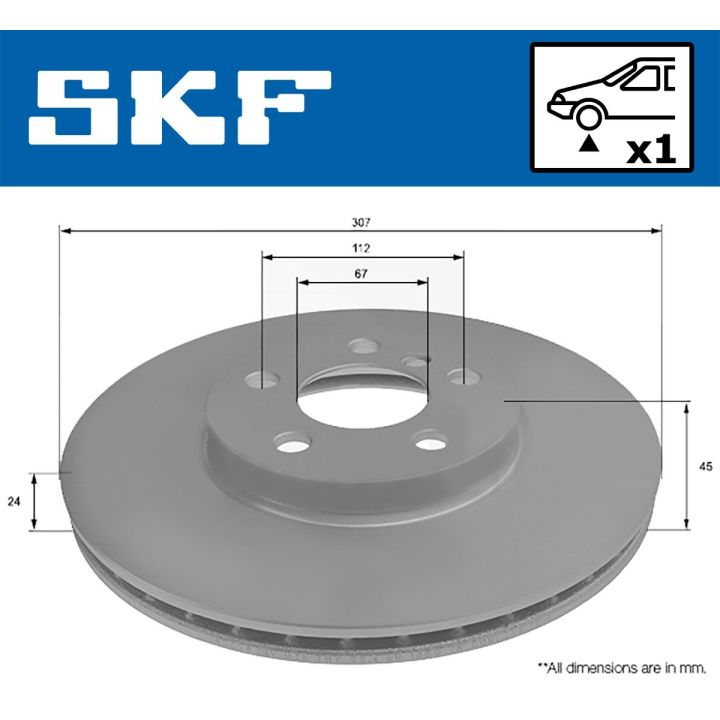 Stabdžių diskas SKF VKBD 80304 V1