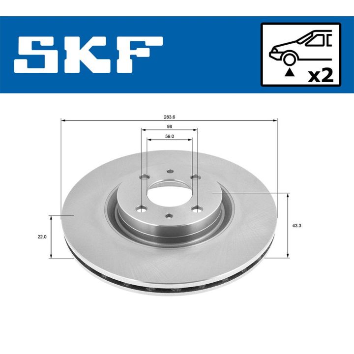 Stabdžių diskas SKF VKBD 80306 V2
