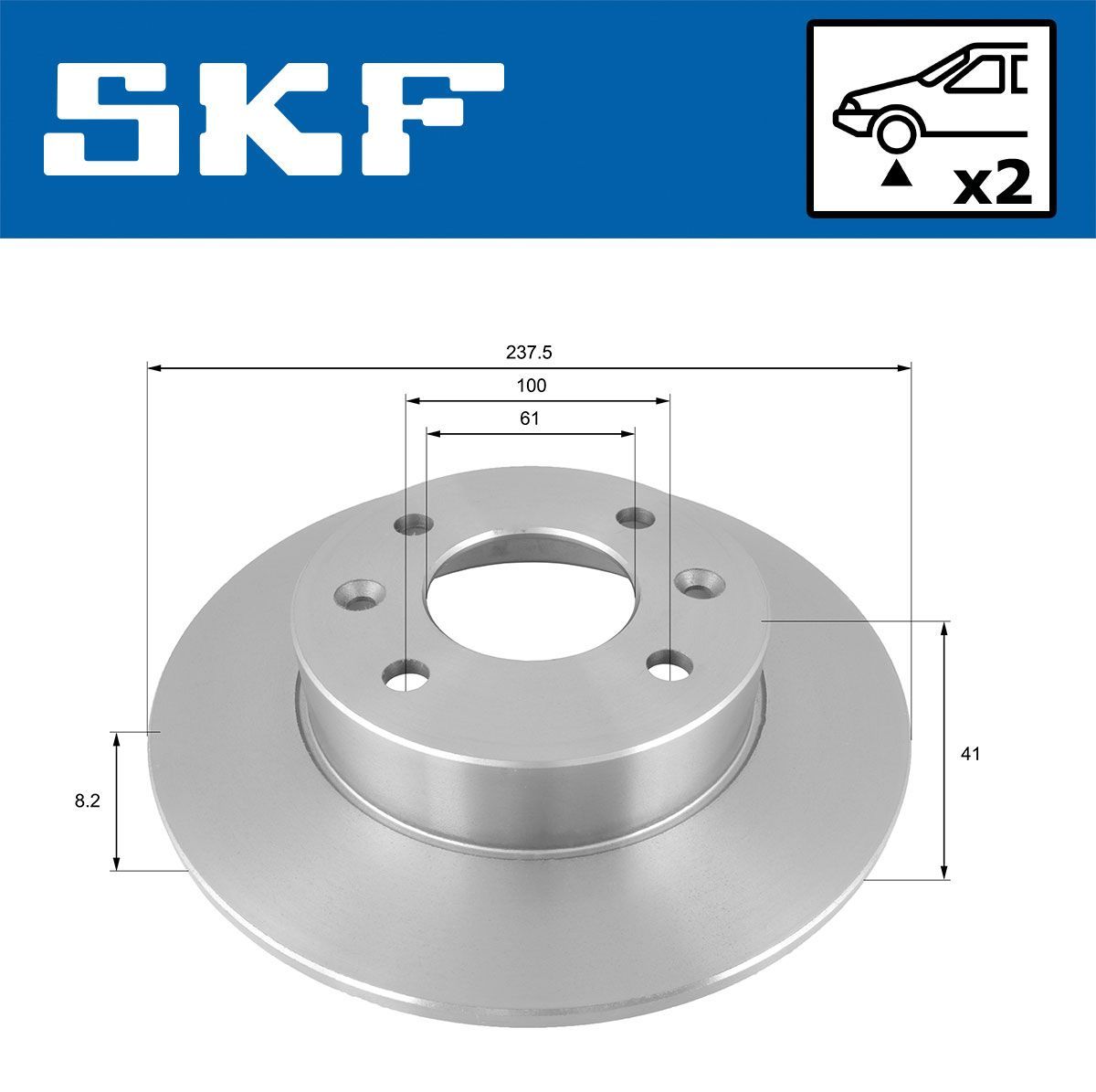 Stabdžių diskas SKF VKBD 80308 S2