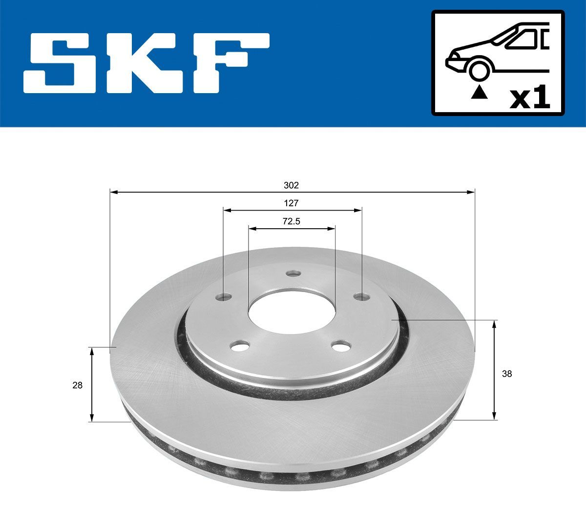 Stabdžių diskas SKF VKBD 80312 V1