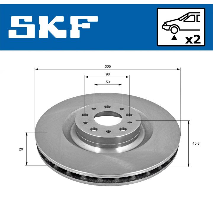 Stabdžių diskas SKF VKBD 80317 V2