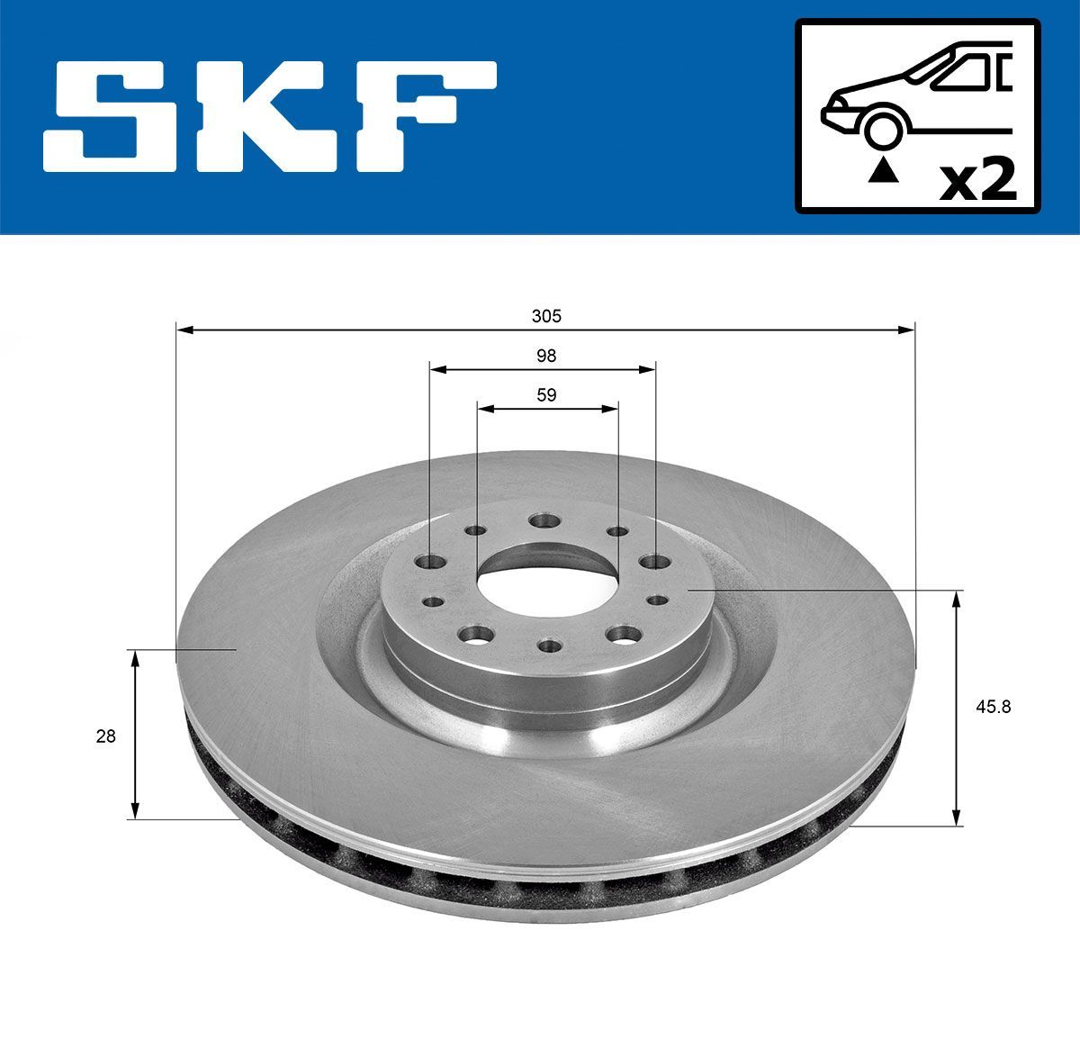 Stabdžių diskas SKF VKBD 80317 V2