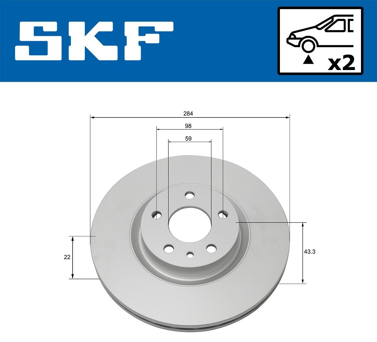 Stabdžių diskas SKF VKBD 80320 V2