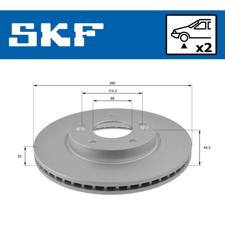 Stabdžių diskas SKF VKBD 80323 V2