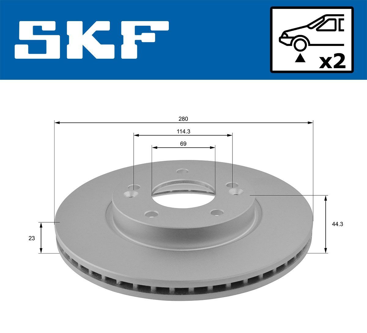 Stabdžių diskas SKF VKBD 80323 V2