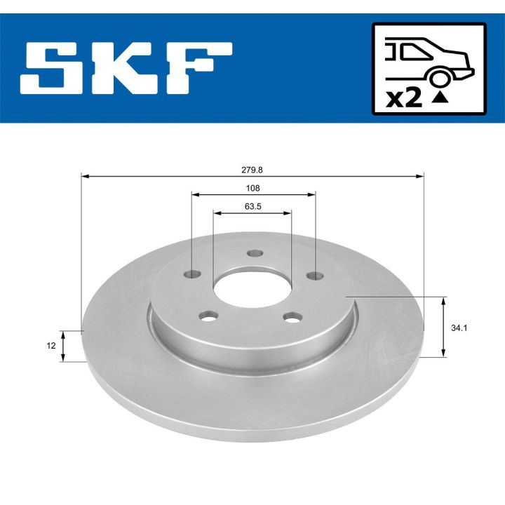 Stabdžių diskas SKF VKBD 90026 S2