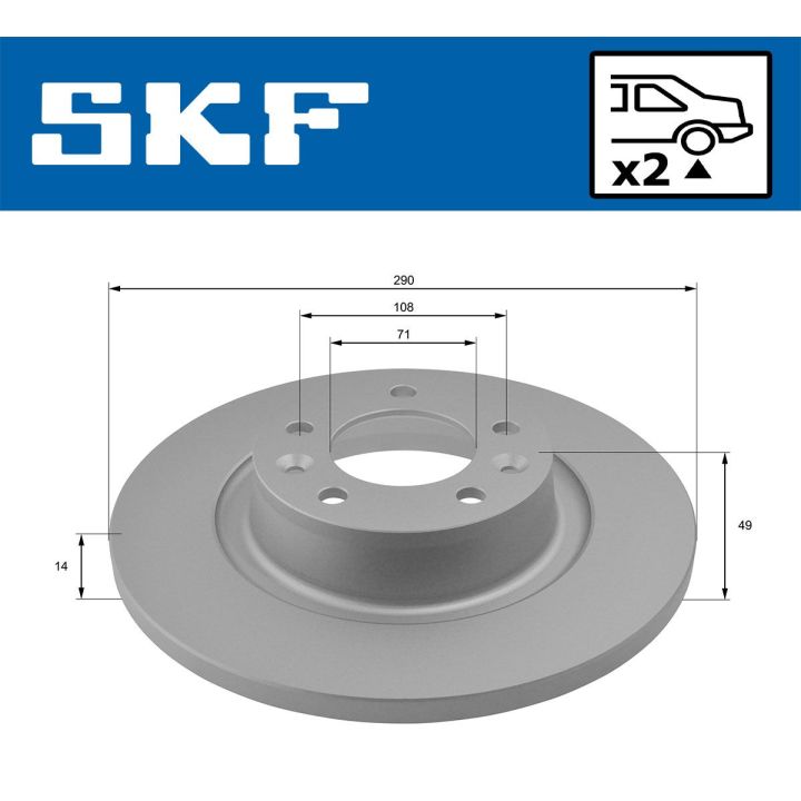Stabdžių diskas SKF VKBD 90034 S2