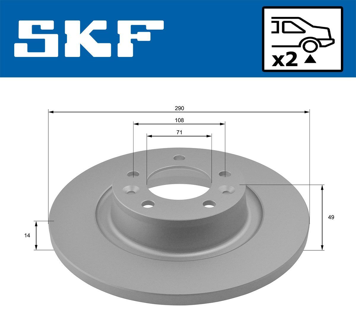 Stabdžių diskas SKF VKBD 90034 S2