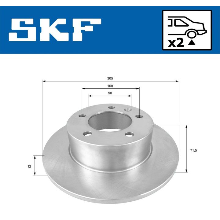 Stabdžių diskas SKF VKBD 90048 S2