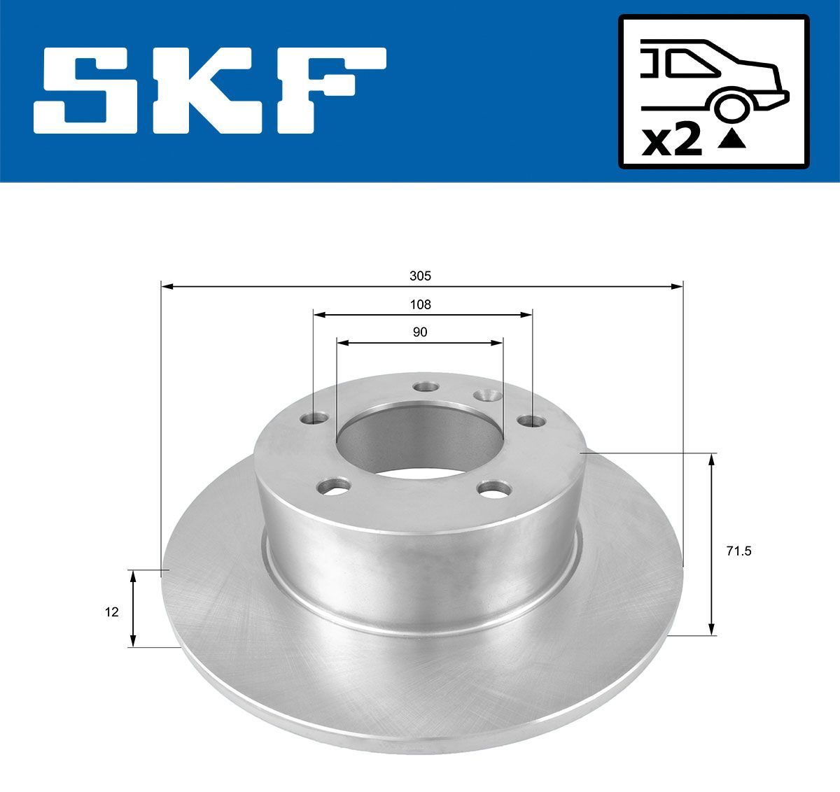 Stabdžių diskas SKF VKBD 90048 S2