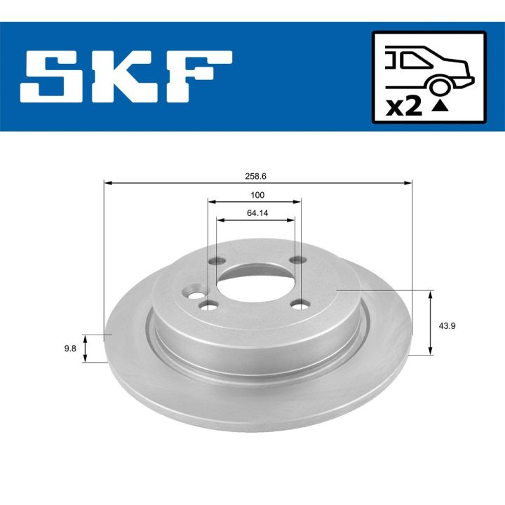 Stabdžių diskas SKF VKBD 90050 S2