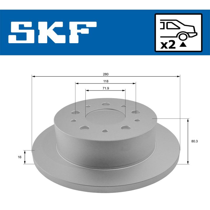Stabdžių diskas SKF VKBD 90065 S2