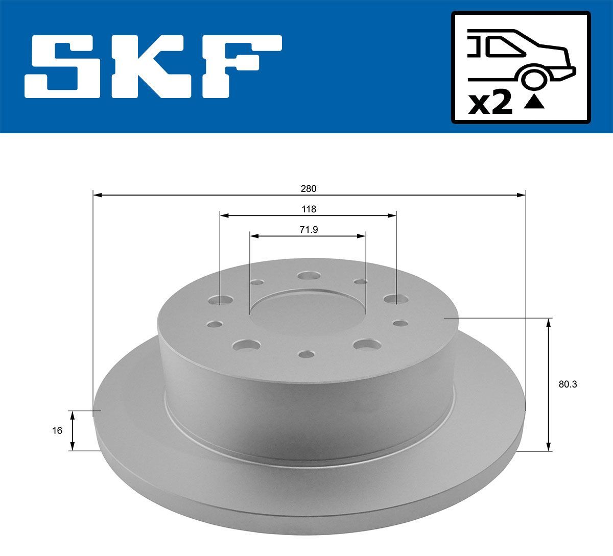 Stabdžių diskas SKF VKBD 90065 S2