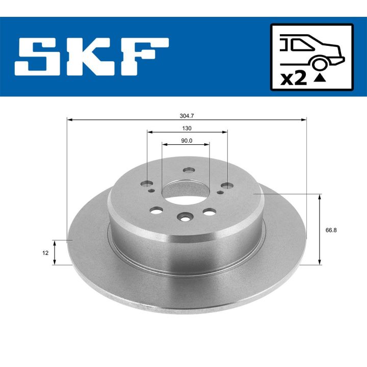 Stabdžių diskas SKF VKBD 90069 S2