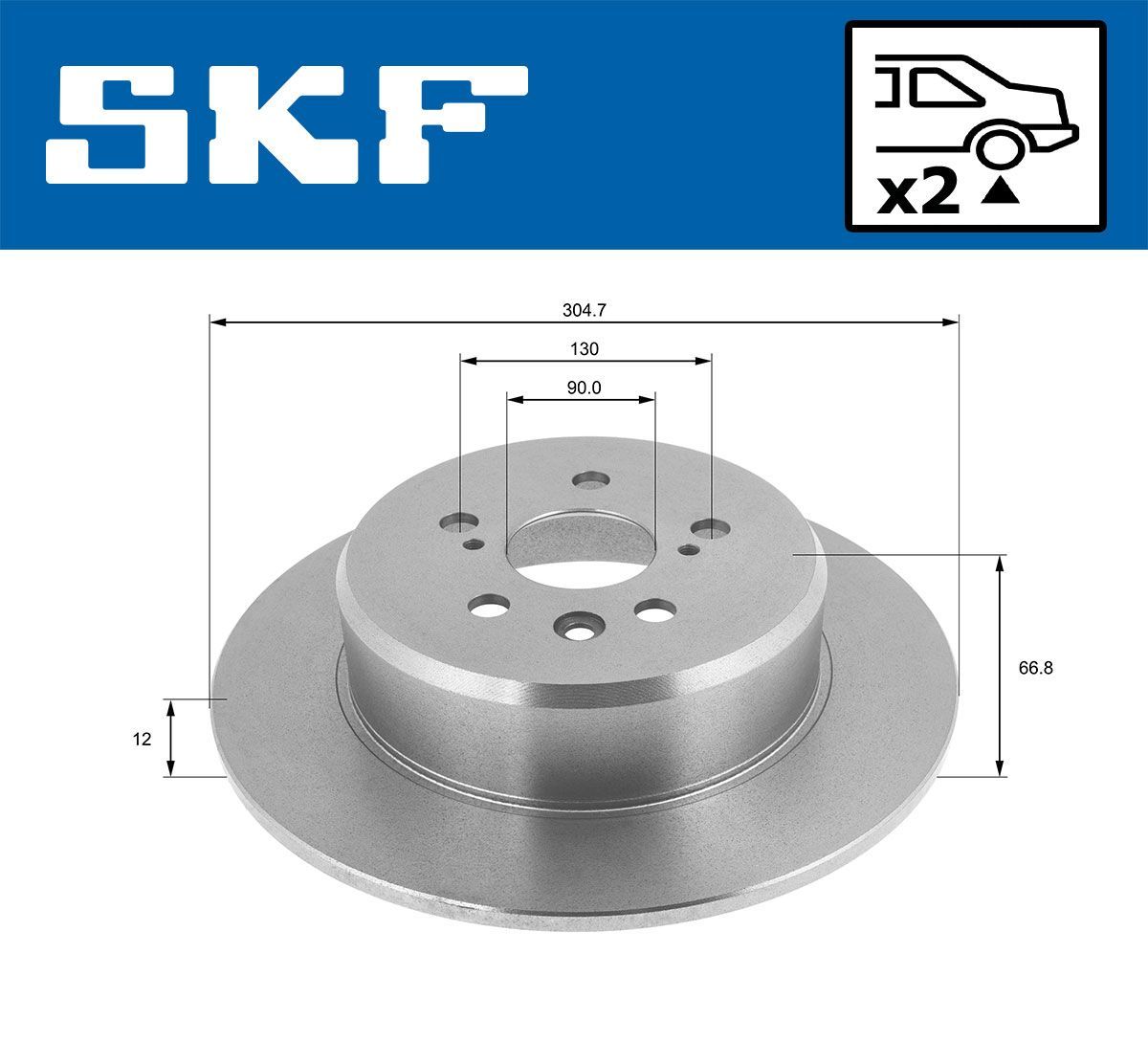 Stabdžių diskas SKF VKBD 90069 S2
