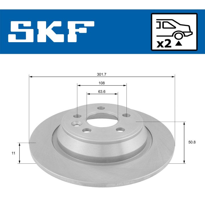 Stabdžių diskas SKF VKBD 90132 S2