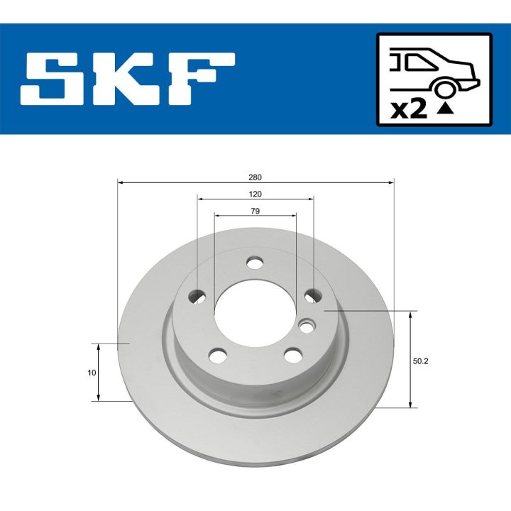 Stabdžių diskas SKF VKBD 90148 S2