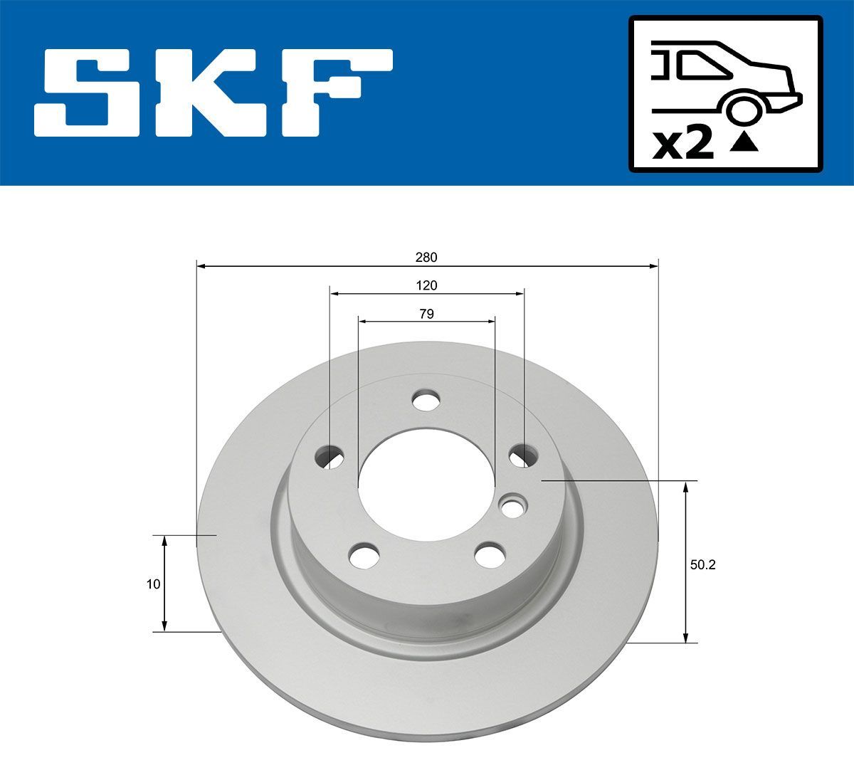 Stabdžių diskas SKF VKBD 90148 S2