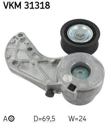 Diržo įtempiklis, V formos rumbuotas diržas SKF VKM 31318